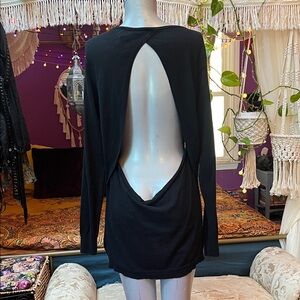 Vintage y2k grunge goth open back knit sweater long tunic